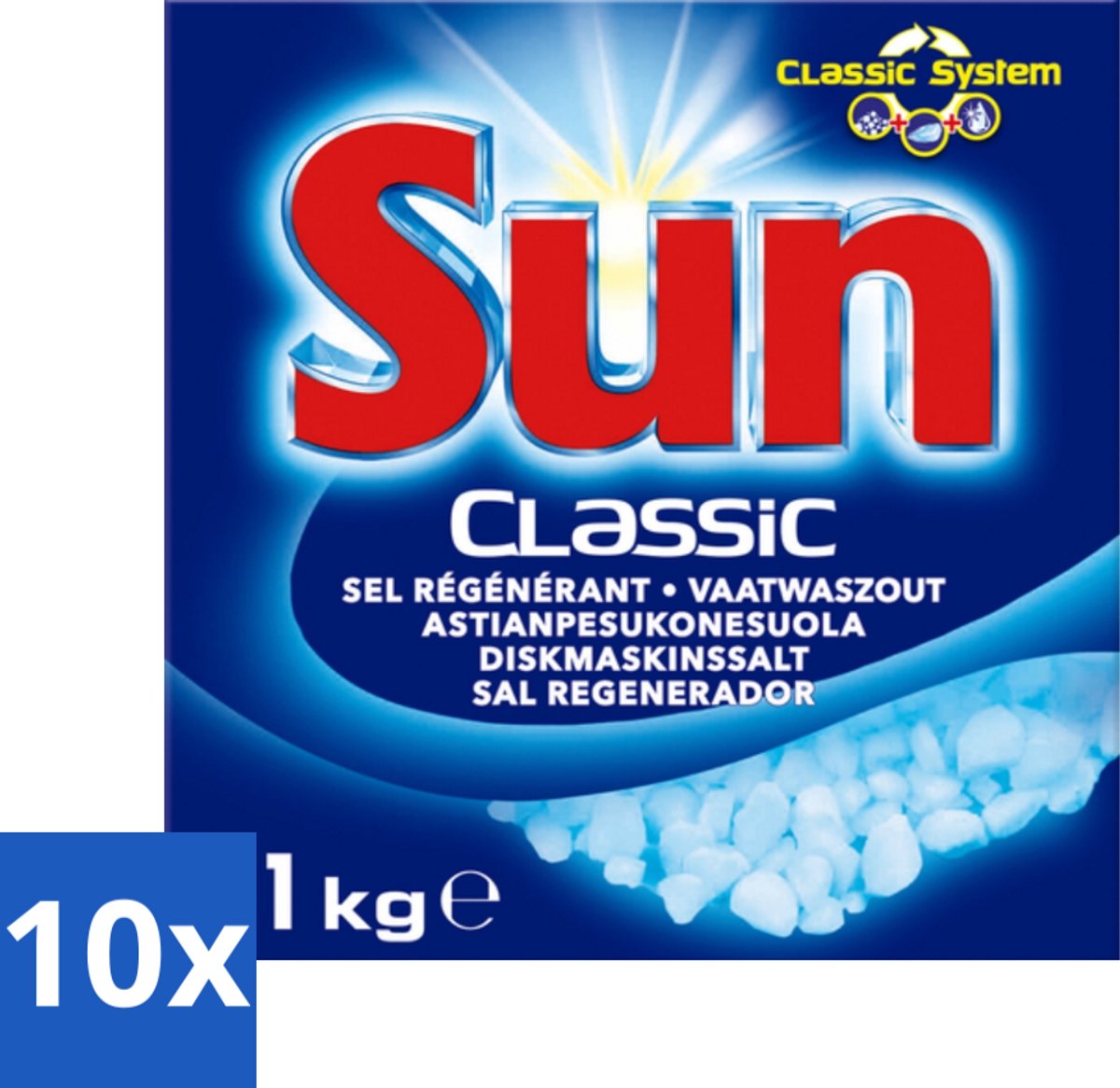 Sun Classic - Vaatwaszout - Klassiek Systeem - 1 kg - Bulkverpakking - 10 stuks
