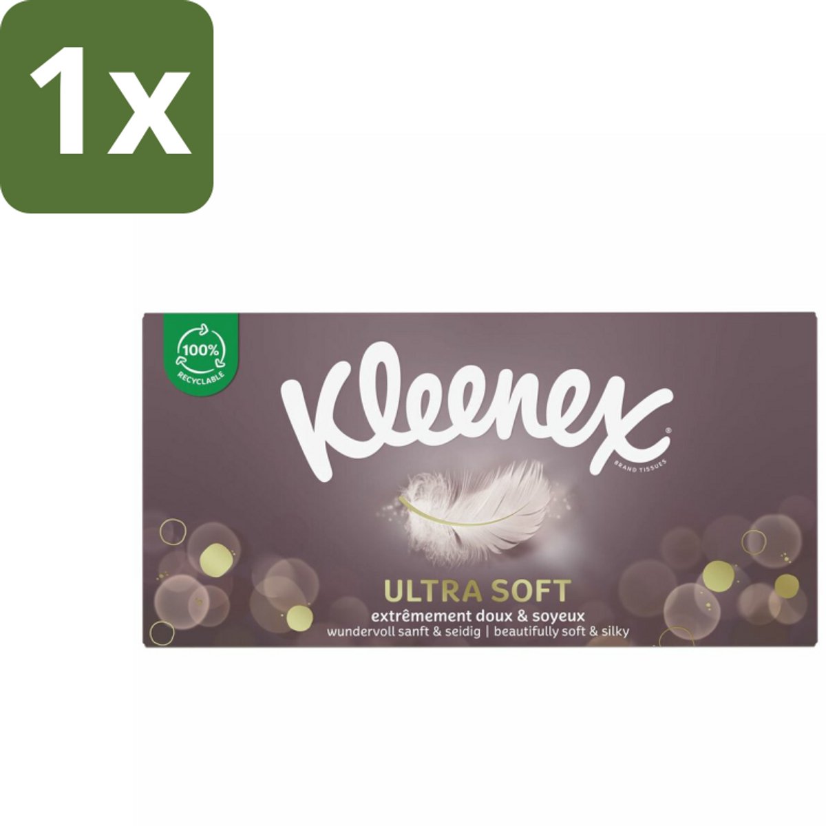 1 x Kleenex Tissues Ultra Soft 64 stuks per verpakking - Kleenex Ultrasoft Tissues - Zachte Tissues - Verkoudheid - Tranen - Gezicht Opfrissen
