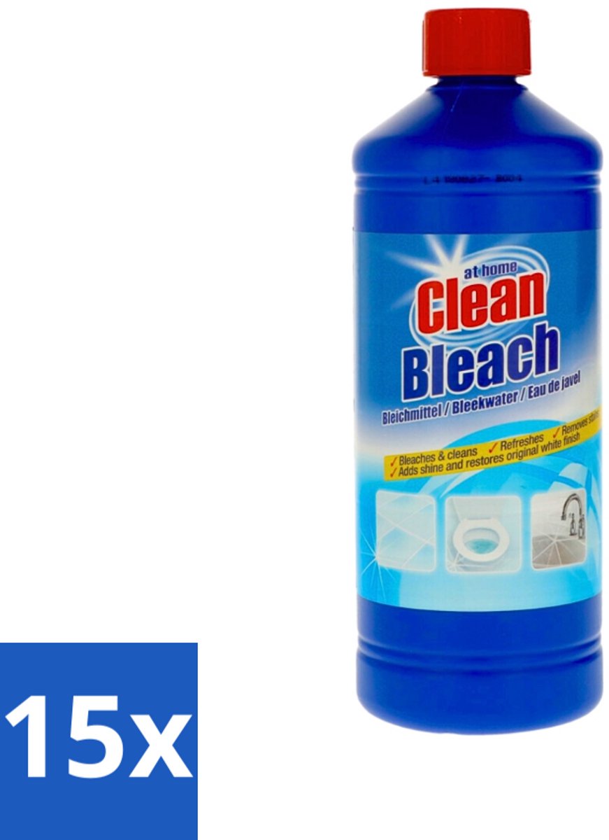 At Home - Clean - Bleekmiddel - Hersteld Oorspronkelijke Wit - 1 L - Bulkverpakking - 15 stuks