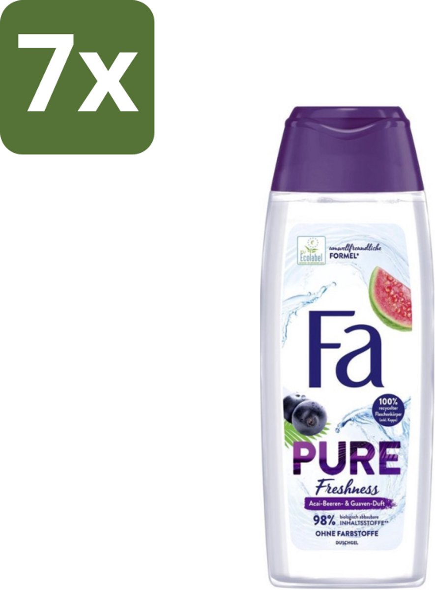 7 x Fa - Douchegel - Pure Freshness - Acai & Guave - Verfrissend & Verzorgend - 250 ml - Douchegel - Acai - Guave - Verfrissend - Verzorgend