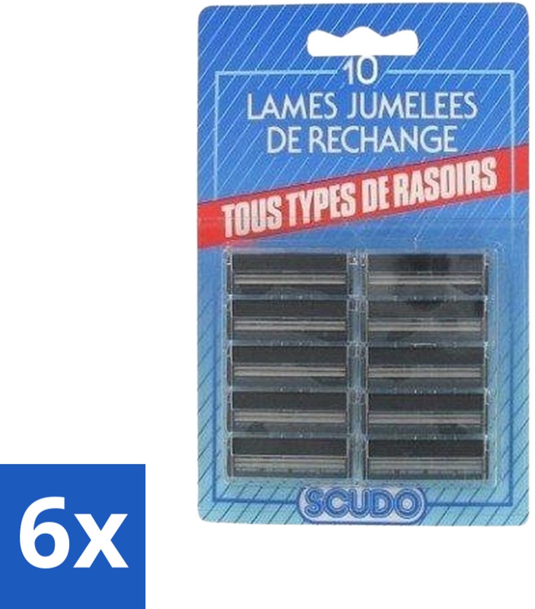 6 x Scudo - Scheermesjes - 2 Scheerbladen - Vervangmesjes voor Gillette G2 & Contour - 10 Mesjes - Scheermesjes - Scudo Mesjes - Alternatief Voor Gillette G2 - Alternatief Voor Gillette Contour - Gillette G2 Mesjes