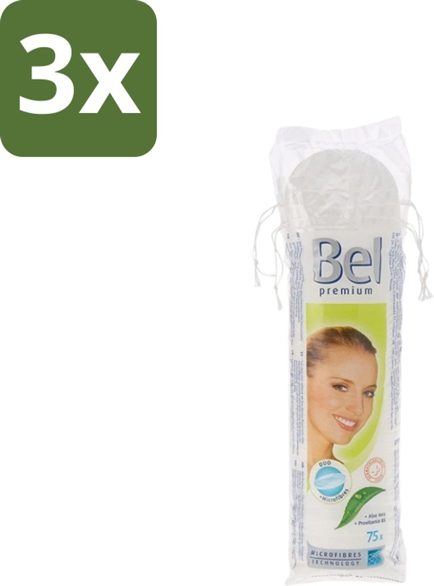 3 x Hartmann Bel - Wattenpads Premium Klein Rond - 75 stuks per verpakking - Wattenpads - Biologisch Katoen - Huidverzorging - Make-up Verwijderen - Gezicht Reinigen