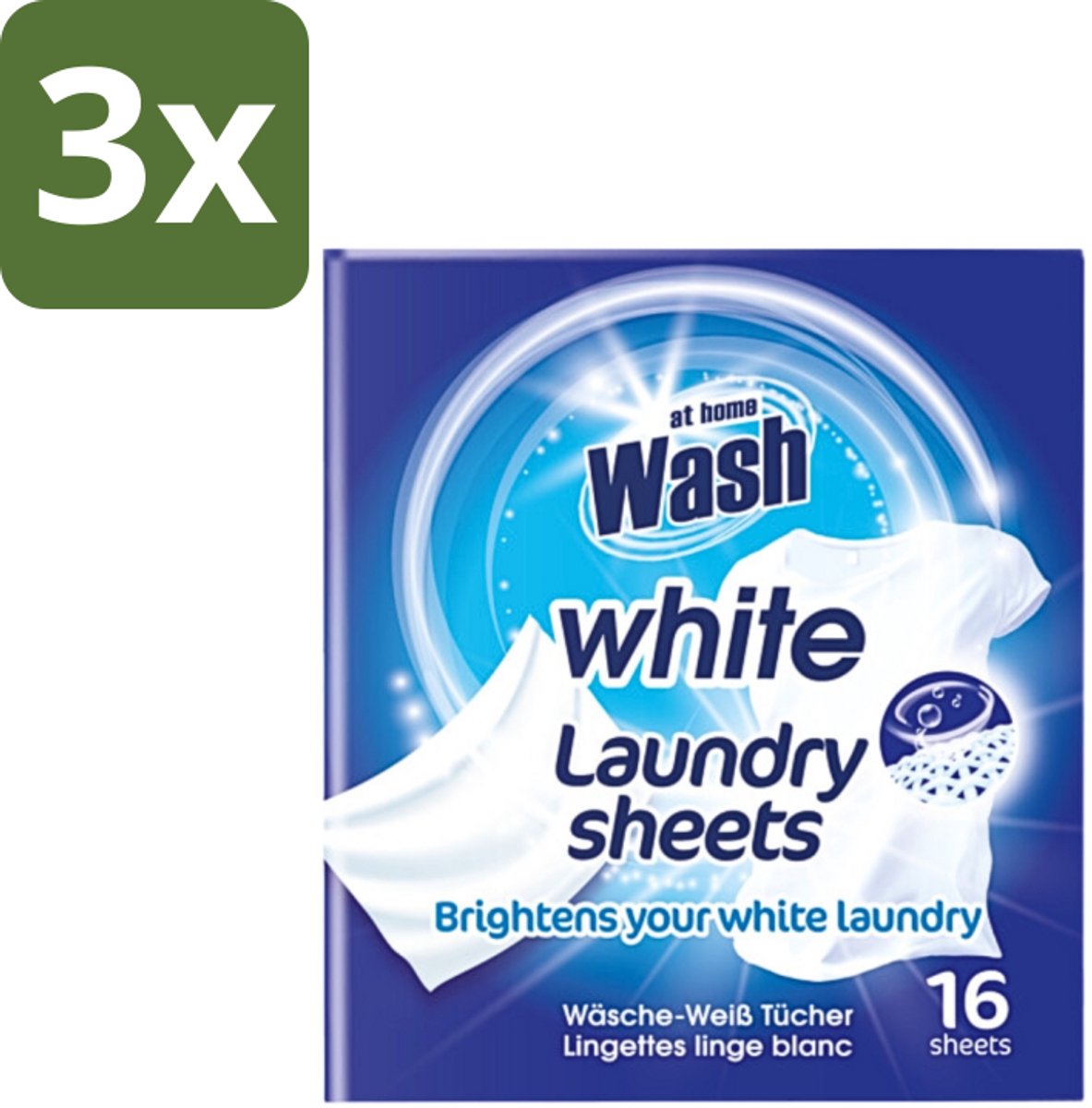 3 x At Home - Wash - Wasdoekjes - Witte Was - Tegen Verkleuring - 12 Doekjes - Witte Wasdoekjes - Wasdoekjes Witte Was - Wasdoekjes Tegen Kleuruitloop - Wasdoekjes Voor Witte Stoffen - Wasdoekjes Handwas