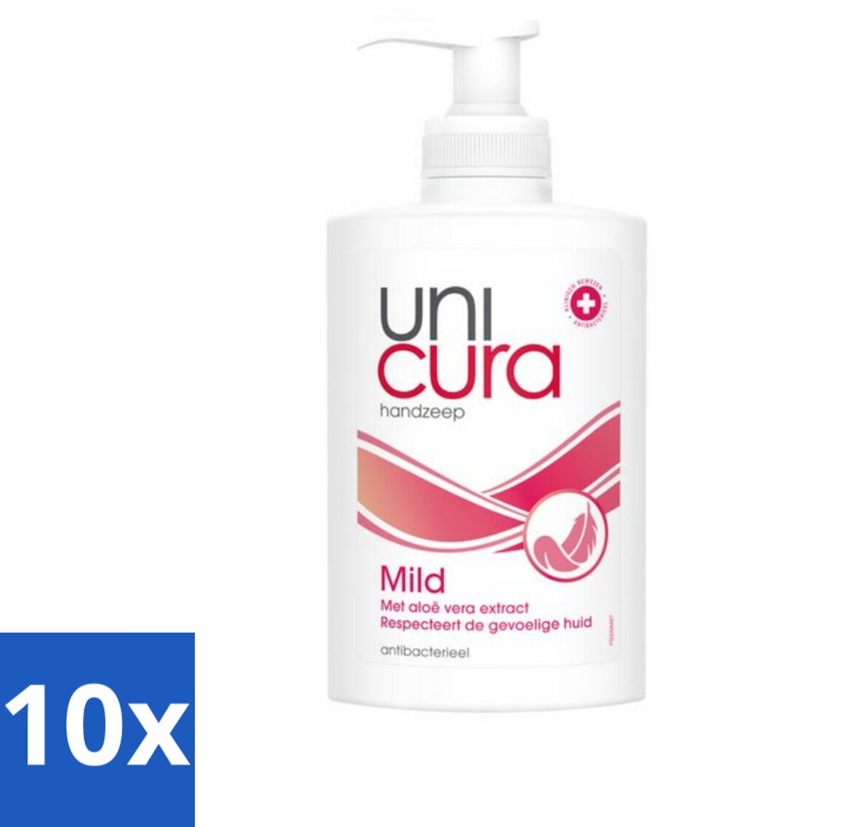 10 x Unicura Vloeibare Handzeep Mild 250 ml - Handzeep - Antibacterieel - Mild - Hygiëne - Handen Reinigen