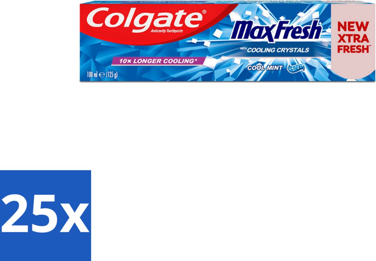 25 x Colgate Tandpasta Maxfresh Coolmint 100 ml - Tandpasta - Frisse Adem - Mondhygiëne - Cariës Bestrijden - Tandplak Verwijderen