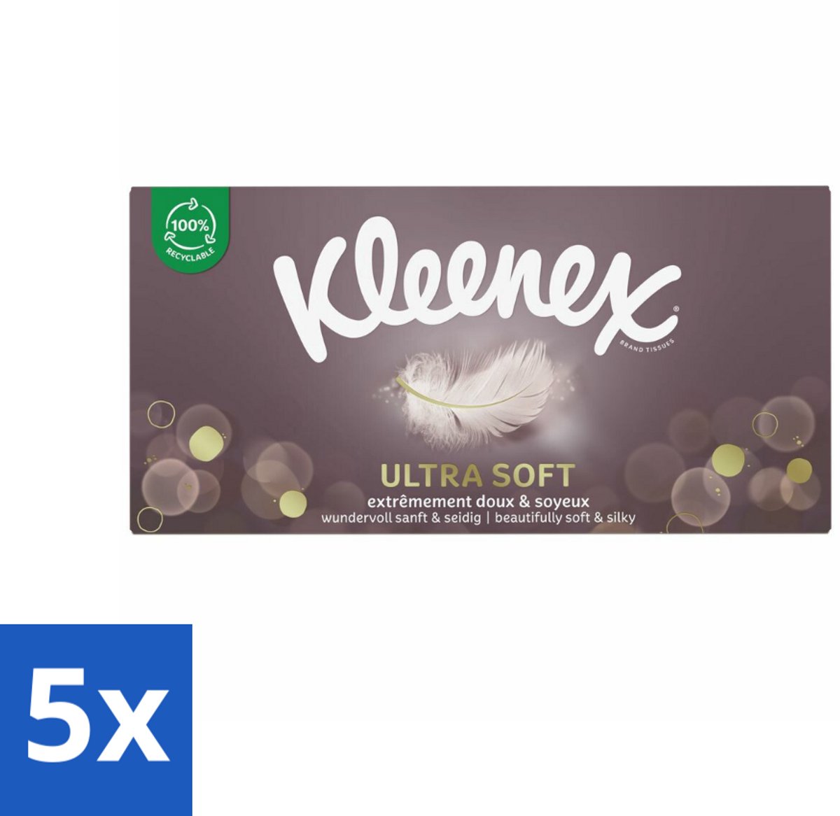 Kleenex Tissues Ultra Soft 64 stuks per verpakking - Bulkverpakking - 5 stuks
