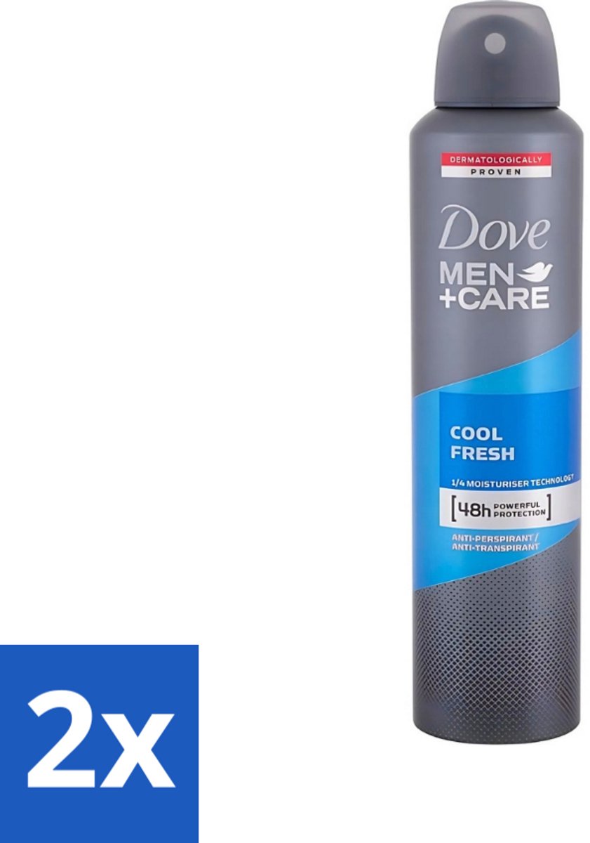 2 x Dove - Deodorant - Spray Men+Care Cool Fresh - Verfrissend en langdurige bescherming - 250 ml - Deodorant Spray - Zweetgeur - Frisheid - Langdurige Bescherming - Mannelijke Geur