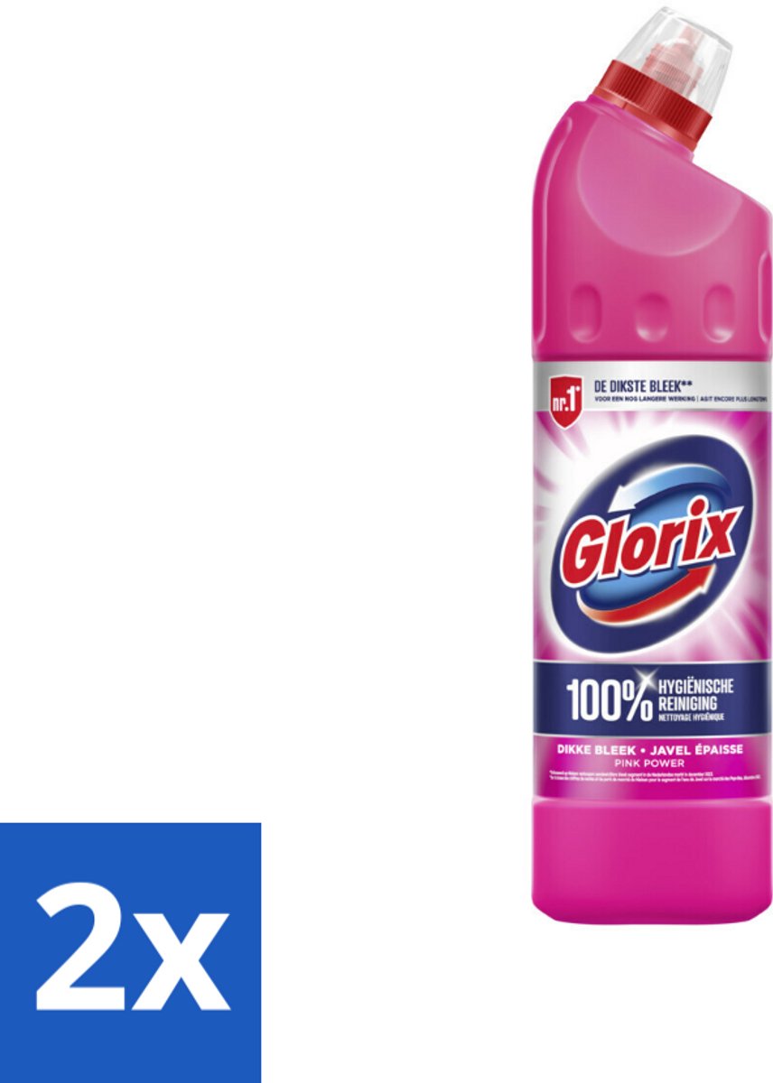 2 x Glorix Bleek Pink Power 750 ml - Bleek - Hygiëne - Reiniging - Toilet - Badkamer