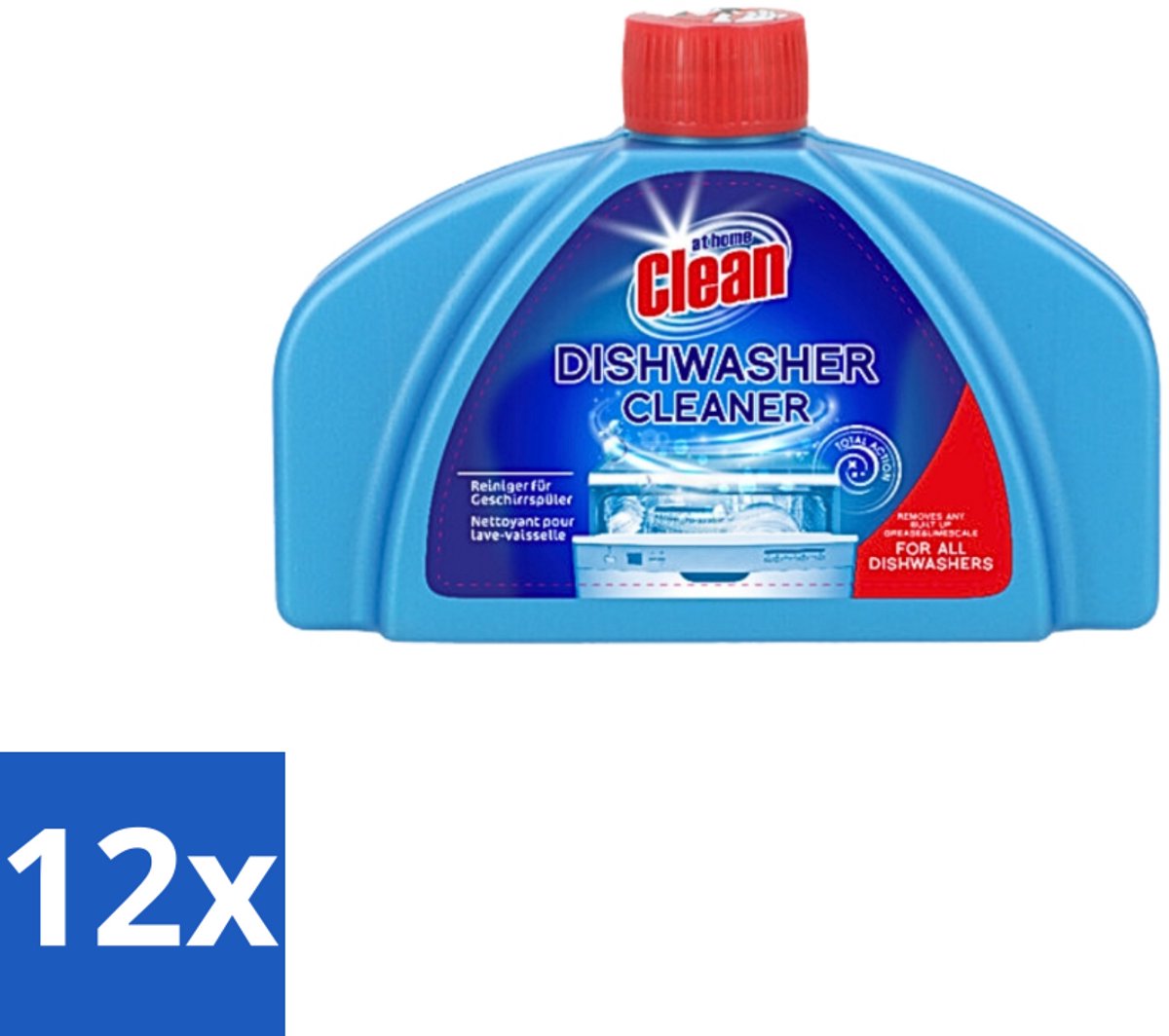 At Home - Clean - Vaatwas Machinereiniger - Verwijdert Hardnekkig Vuil - 250 ml - Voordeelverpakking - 12 stuks