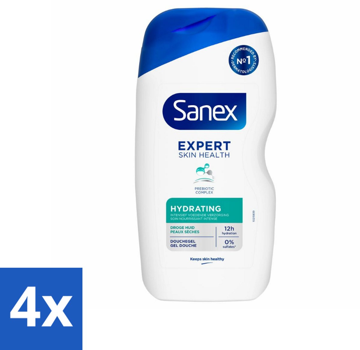 4 x Sanex Douchegel Expert Skin Health Hydrating 400 ml - Hydratatie Huid - Douchegel - Huid Verzorging - Glycerine - Inuline