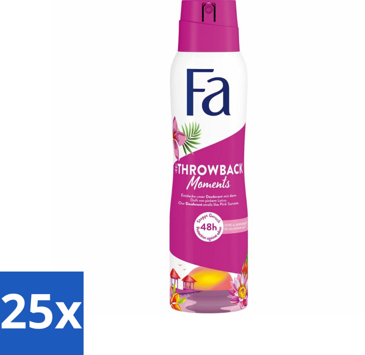 Fa Deodorant Spray Throwback Moments 150 ml - Bulkverpakking - 25 stuks