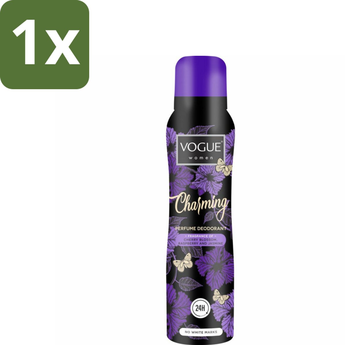 1 x Vogue Charming Parfum Deodorant 150 ml - Parfum Deodorant - Geur - 24 Uur Bescherming - Zweet Bescherming - Japanse Kersenbloesem