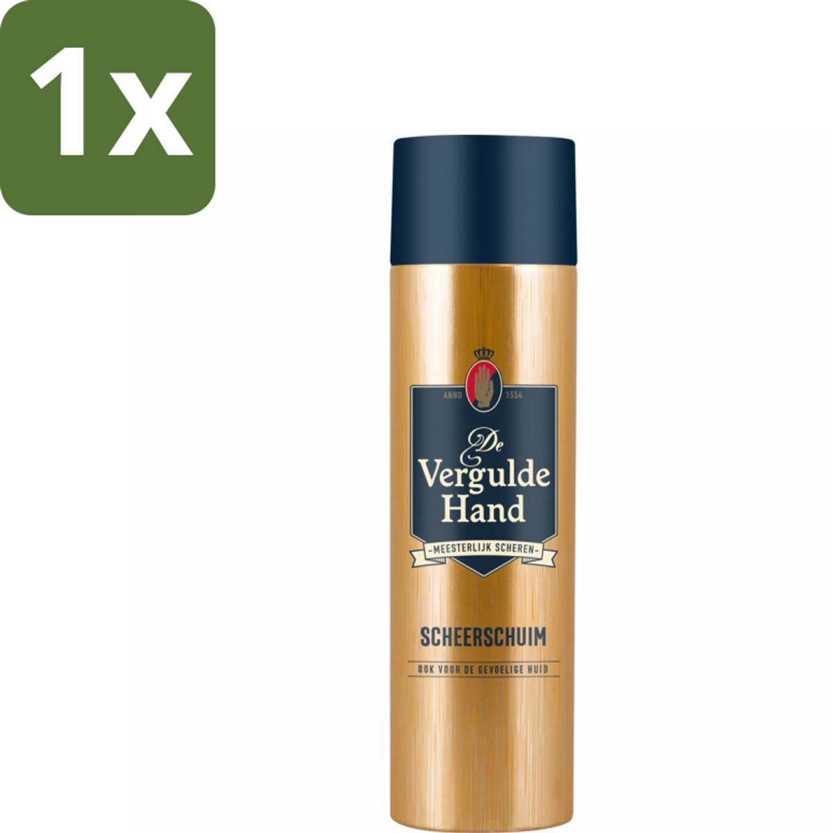 1 x Vergulde Hand Scheerschuim 250 ml - Scheerschuim - Authentieke Scheerbeleving - Glad Scheerresultaat - Huidbescherming - Gevoelige Huid