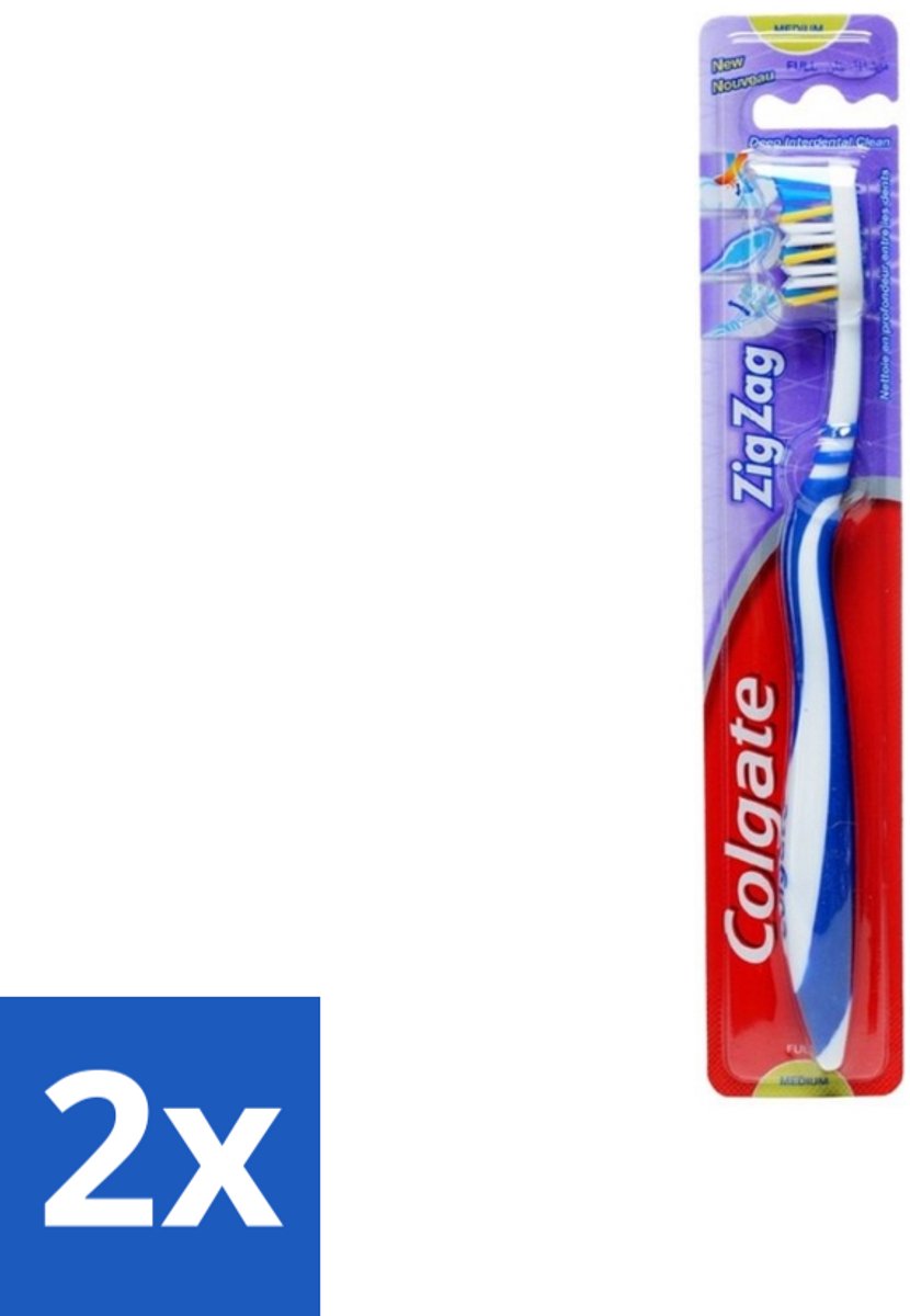 2 x Colgate - Tandenborstel - ZigZag Medium - 1 Tandenborstel - Tandenborstel - Zigzag Borstelharen - Tandenborstel Medium - Tandenborstel Hardheid - Mondhygiëne