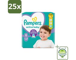 25 x Pampers Active Baby Luiers Maat 6 (13-18 kg) 32 stuks per verpakking - Grootverpakking - Baby Luiers - Bescherming Tegen Doorlekken - Bewegingsvrijheid - Comfort - Droogheid