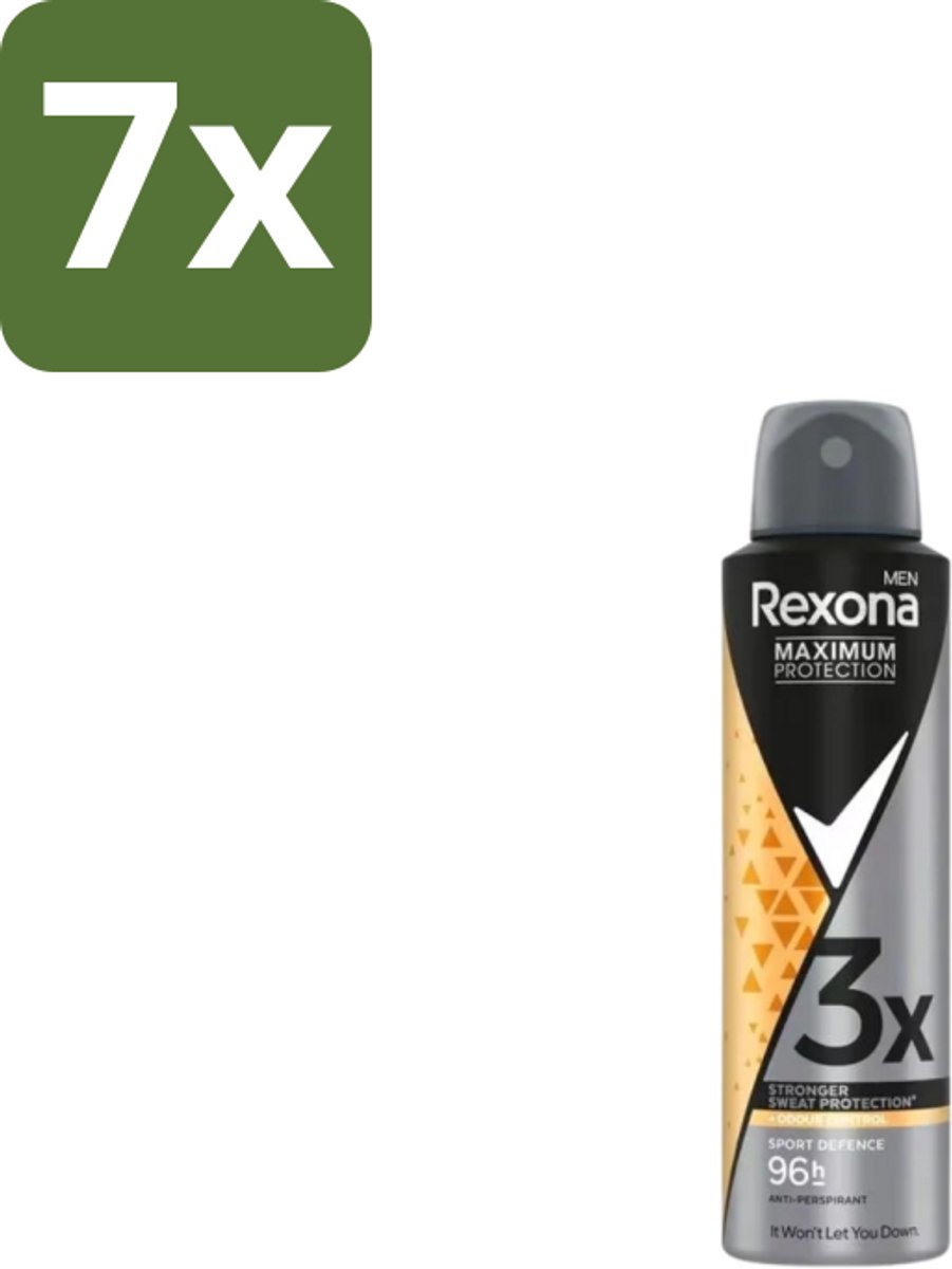7 x Rexona – Deodorant Spray – Maximum Protection Sport Defence – 150 ml - Sport Deodorant - Sportdefensie - Transpiratiebestendig - Frisheid - Sportgeur