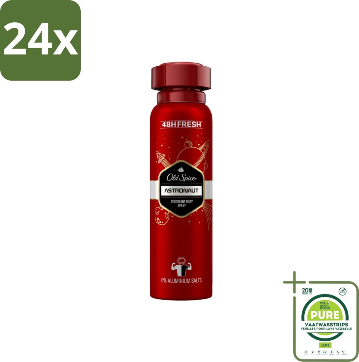 Old Spice – Deospray – Astronaut – 150 ml - Voordeelverpakking - 24 stuks - Astronaut deodorant - Aluminiumvrije deodorant