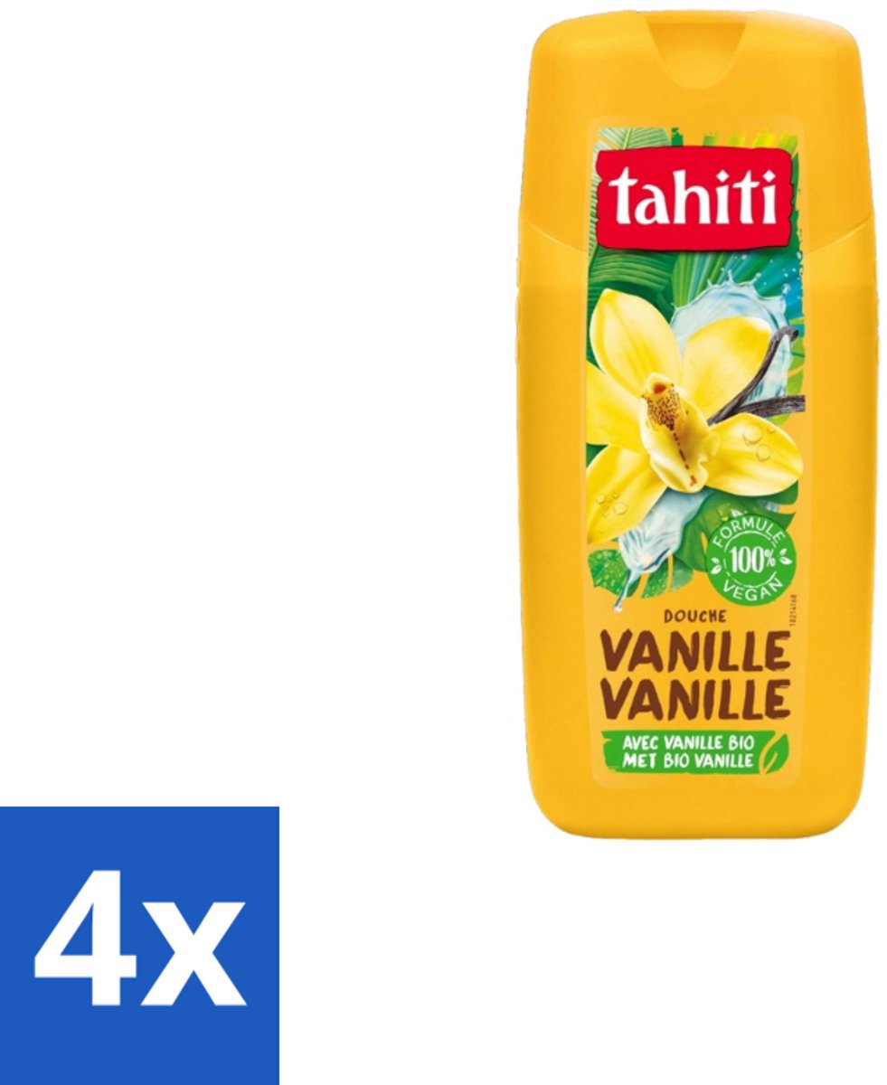 4 x Tahiti – Douchegel – Vanille - 300 ml - Douchegel Vanille - Douchegel Voor Huidverzorging - Huidverzorgende Douchegel - Vanille Douchegel - Schuimende Douchegel