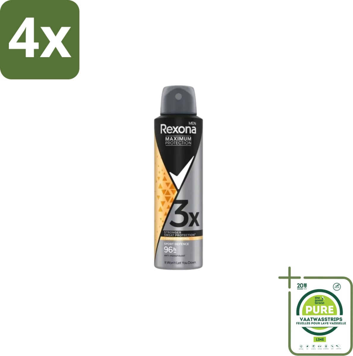 Rexona – Deodorant Spray – Maximum Protection Sport Defence – 150 ml - Voordeelverpakking - 4 stuks - Sport deodorant - Sportdefensie