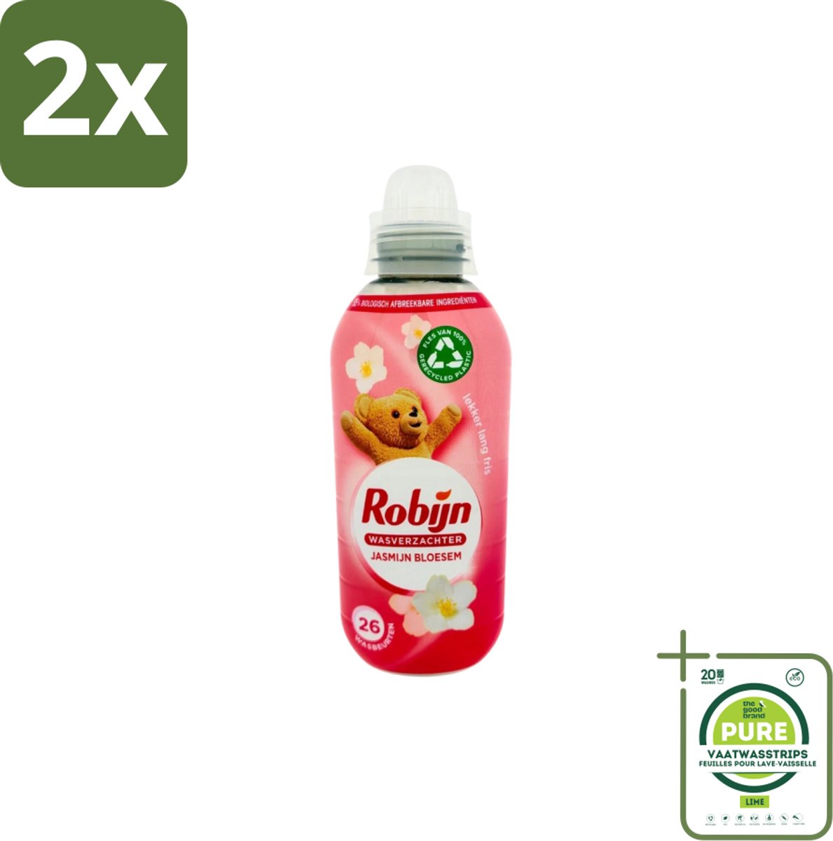 Robijn – Wasverzachter – Jasmijn Bloesem – 650 ml - Voordeelverpakking - 2 stuks - Wasverzachter jasmijn bloesem - Wasverzachter voor kleding