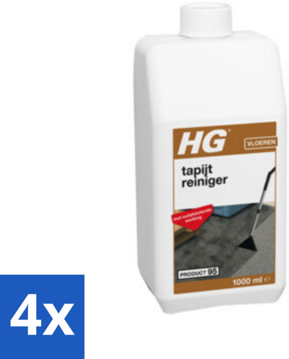 4 x HG Tapijtreiniger 1 liter - Tapijtreiniger - Tapijt Schoonmaken - Vuilafstotende Werking - Tapijtreiniging - Vloerreiniger