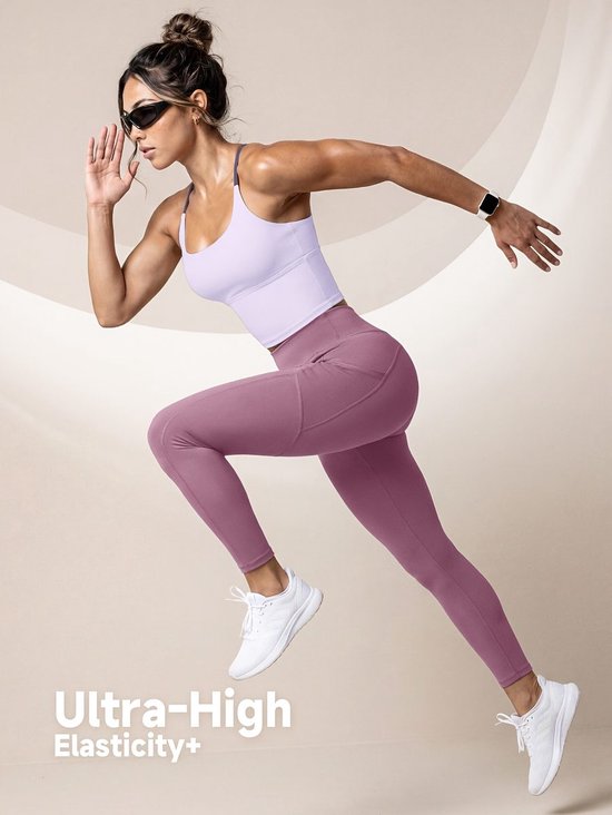 Currero Pilates Pak Dames - Yoga - Buttshaper - Gym - Fitness - Butt Lift - Bil Vergrotend - Heup Liftend - Yogakleding - Paars + Paars S — afbeelding 5