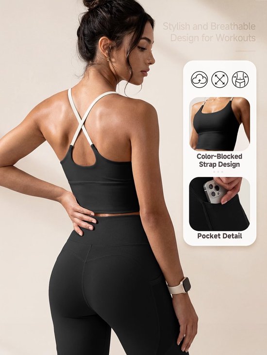 Currero Pilates Pak Dames - Yoga - Buttshaper - Gym - Fitness - Butt Lift - Bil Vergrotend - Heup Liftend - Yogakleding - Zwart + Zwart L — afbeelding 2