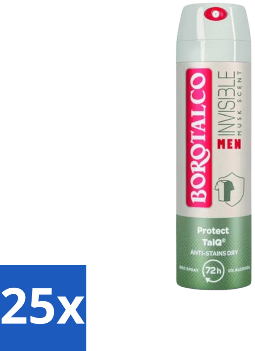 Borotalco – Deodorant Spray – Men Musk Geur – 150 ml - Bulkverpakking - 25 stuks