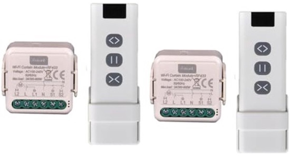 Draadloze rolluikschakelaar met afstandsbediening - Elektrische module voor rolluiken - 3A
