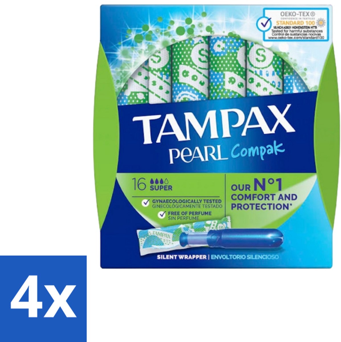 Tampax Pearl Compak – Tampons – Super - Voordeelverpakking - 4 stuks