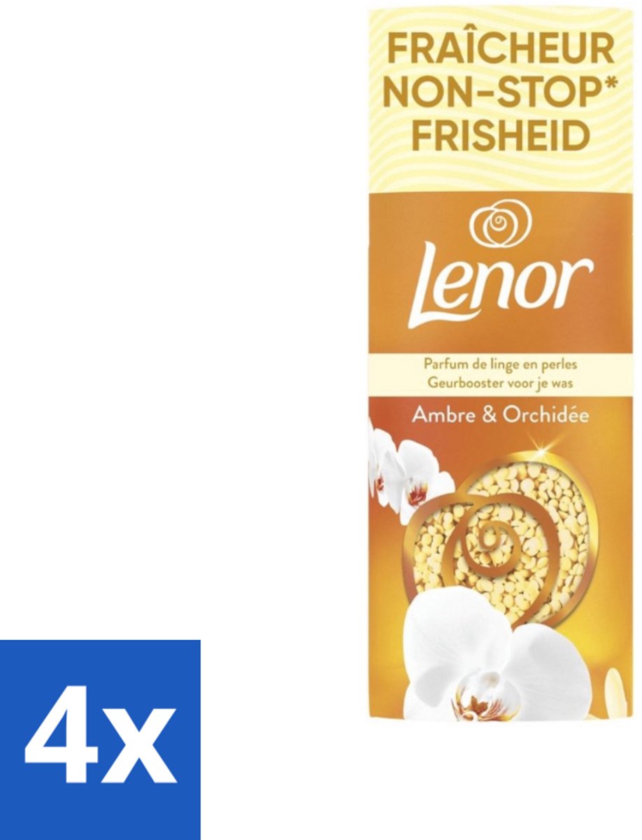 Lenor – Geurbooster – Amber & Orchidee – 12 Wasbeurten – 155 g - Voordeelverpakking - 4 stuks