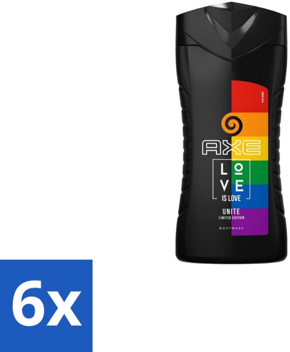 AXE – Bodywash – Unite Love Is Love – 250 ml - Voordeelverpakking - 6 stuks
