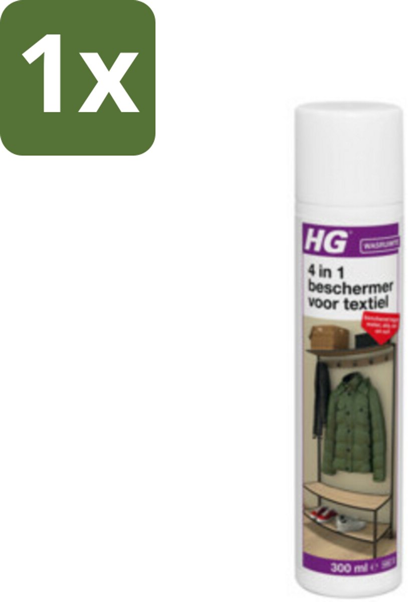 1 x HG 4 in 1 Beschermer Voor Textiel 300 ml - Beschermer Voor Textiel - Waterafstotend Textiel - Vlekkenbestendig Textiel - Textielbescherming - Textielbescherming Tegen Vlekken
