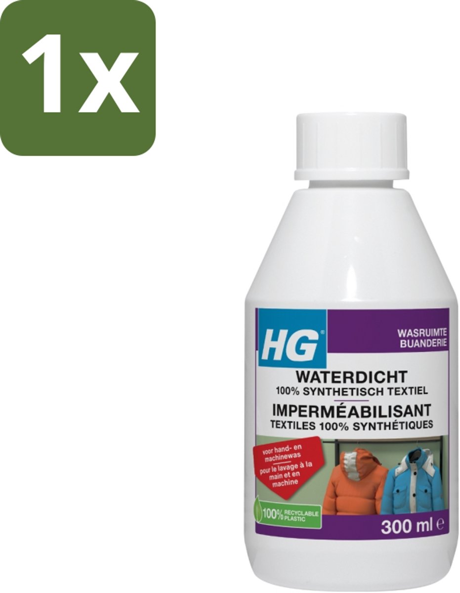 1 x HG Waterdicht voor 100% Synthetisch Textiel 300 ml - Waterdicht Textiel - Vuilafstotend Textiel - Synthetisch Textiel Behandelen - Regenkleding Waterdicht Maken - Ski Kleding Waterdicht