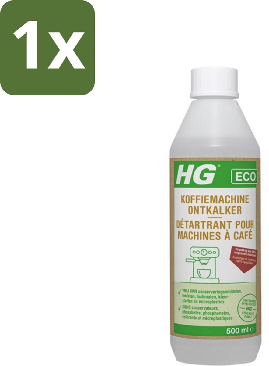 1 x HG Eco Koffiemachine Ontkalker Citroenzuur 500 ml - Koffiemachine Ontkalker - Citroenzuur - Kalkaanslag Verwijderen - Espresso Machine - Padkoffiemachine