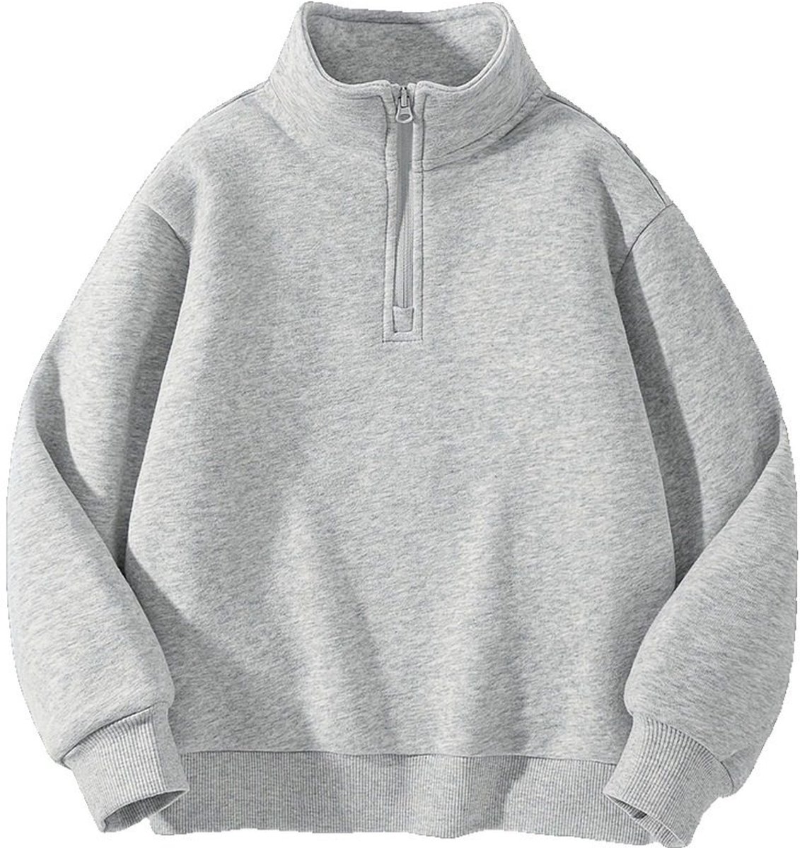 Currero Quarter Zip Meisjes Sweater Met Rits Jumper Quarterzip Hoodie Meisje Warme Trui Vest Lang Coltrui 7-8 Jaar Grijs