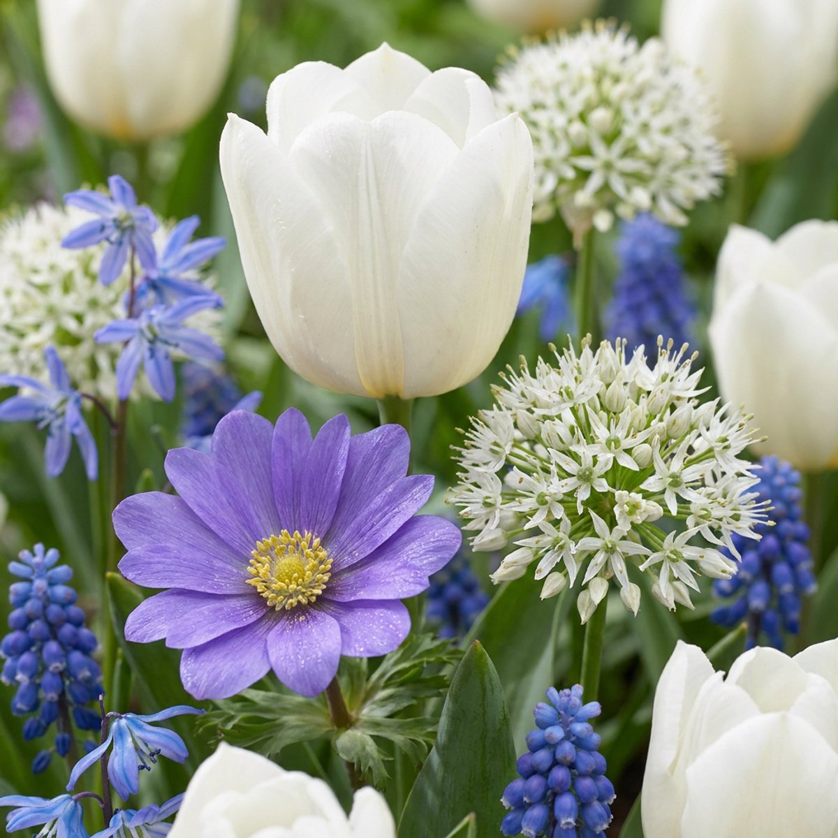 Green boutiQ - 1000x Bulb Garden Blue - Blauwe bollentuinmix - Diversen - Zomerbloeier - Bolmaat 10/12
