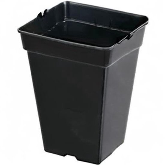 Set van 10 vierkante bloempotten voor planten - 30x30 cm, 18L, zwart, kunststof