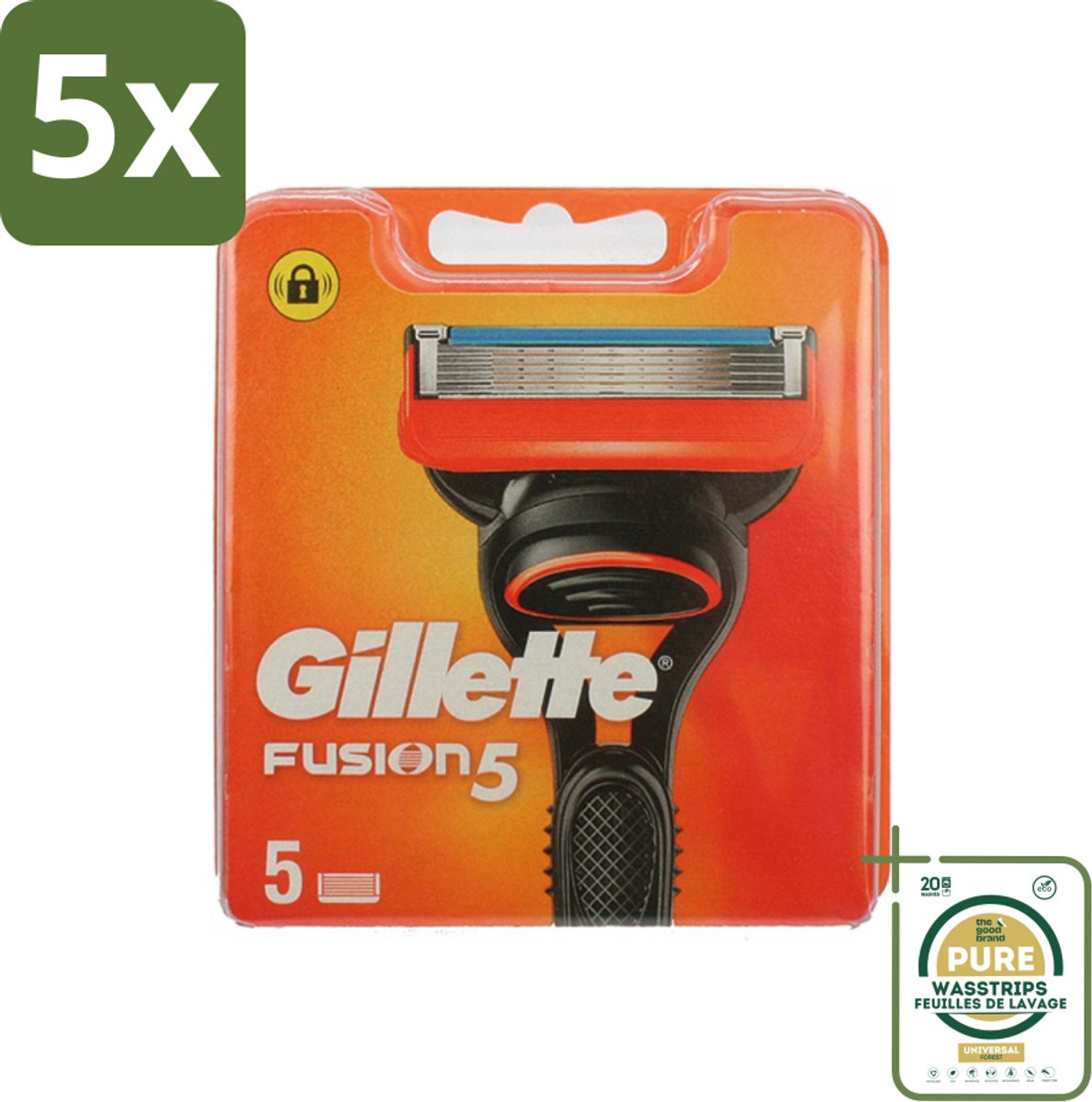 5 x Gillette - Fusion 5 - Navulscheermesjes - 5 Navulmesjes - Grootverpakking - Scheermesjes - Scheren - Scheren Mesjes - Scheren Voor Gezicht - Scheren Voor Mannen