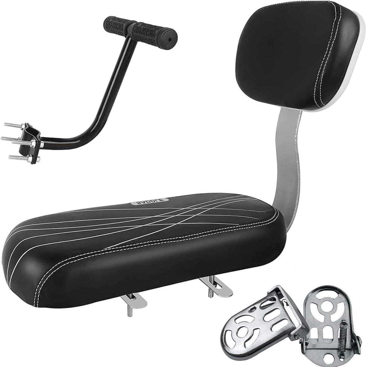 Fietszadel Set - Kinderzitje Accessoires - Kinderen Vervoeren - Comfortabel en Veilig - 3 Delig - Zwart