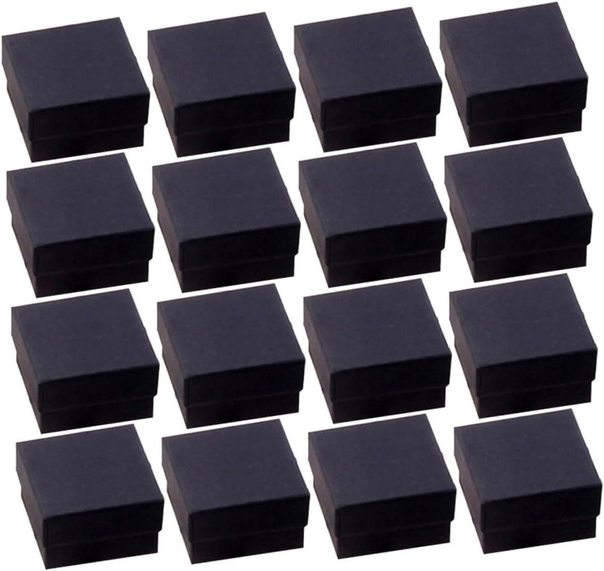 Sieradenopbergdoos - Kartonnen doosjes - Sieraden opbergen - Met sponsvoering - 48 stuks - Zwart