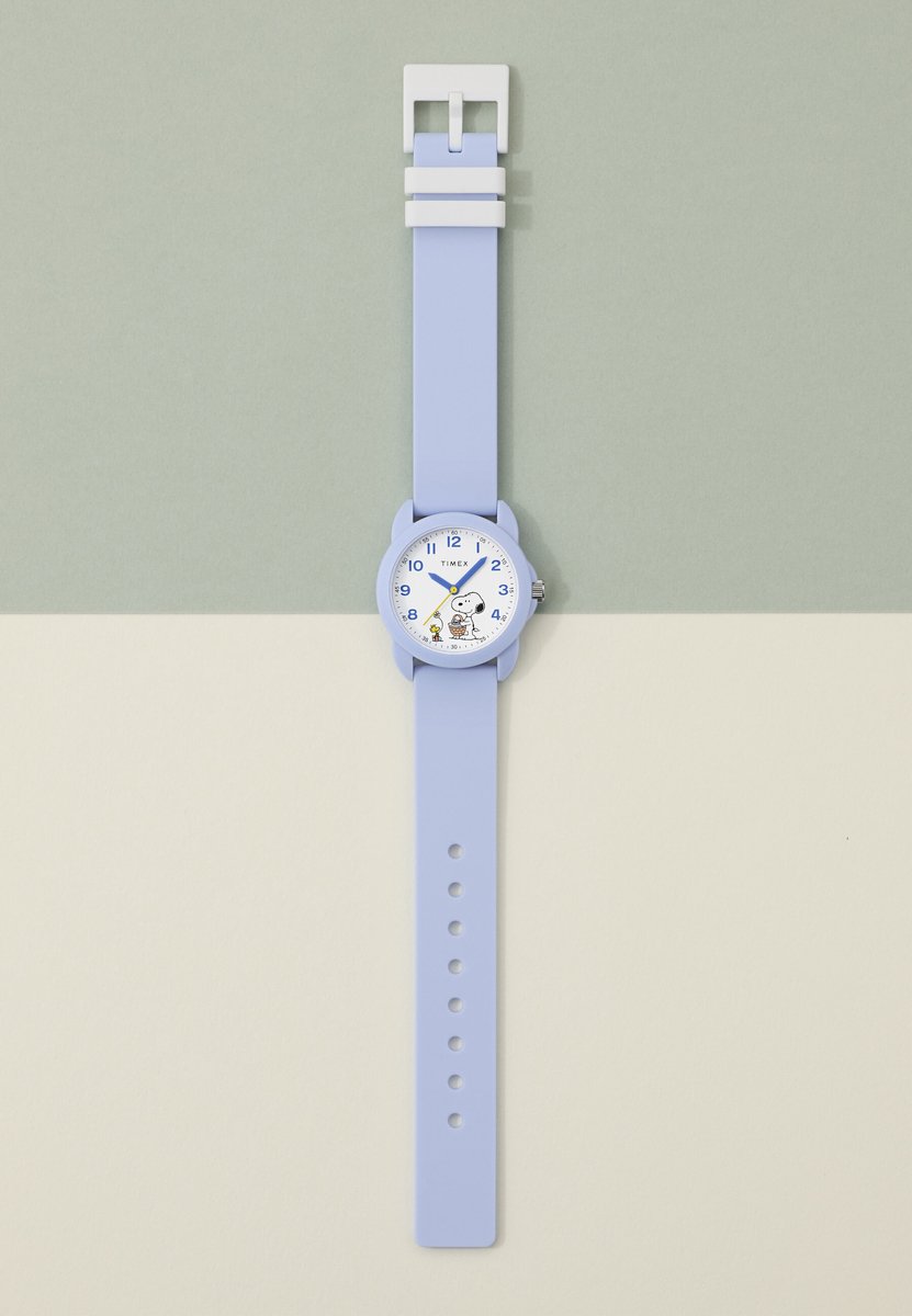 Timex Timex X Peanuts Youth Spring Quartz Analoog Horloge Blauw En Wit Kast Gemaakt Van 100% Abs En Een Armband Van 100% Siliconen 30 TW2Y51100VV