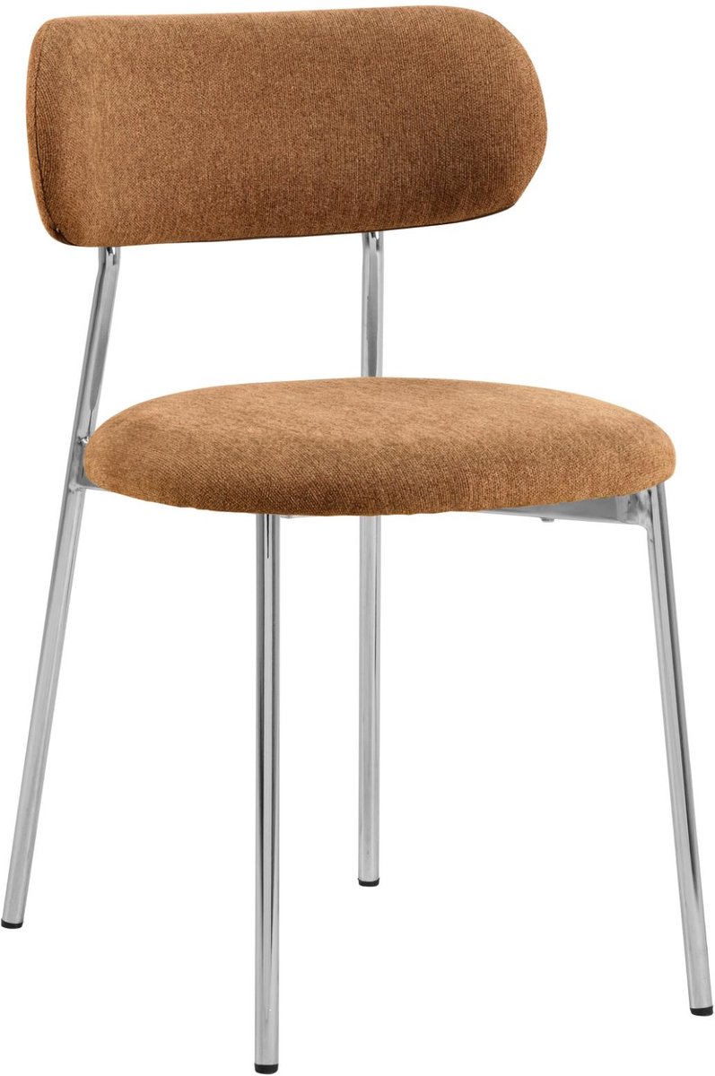 Giga Living Eetkamerstoel Morka - Terracotta Stof - Zithoogte 48cm - Set van 2