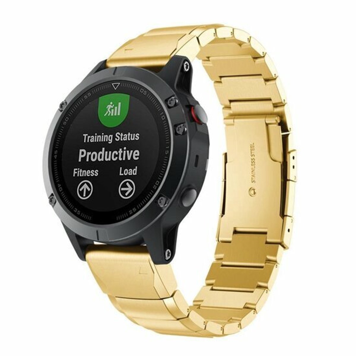 By Qubix - Geschikt voor Garmin bandje - 20mm Quickfit - Stainless steel schakelband - Goud - Geschikt voor Garmin Fenix 9 / 9 pro - 43mm