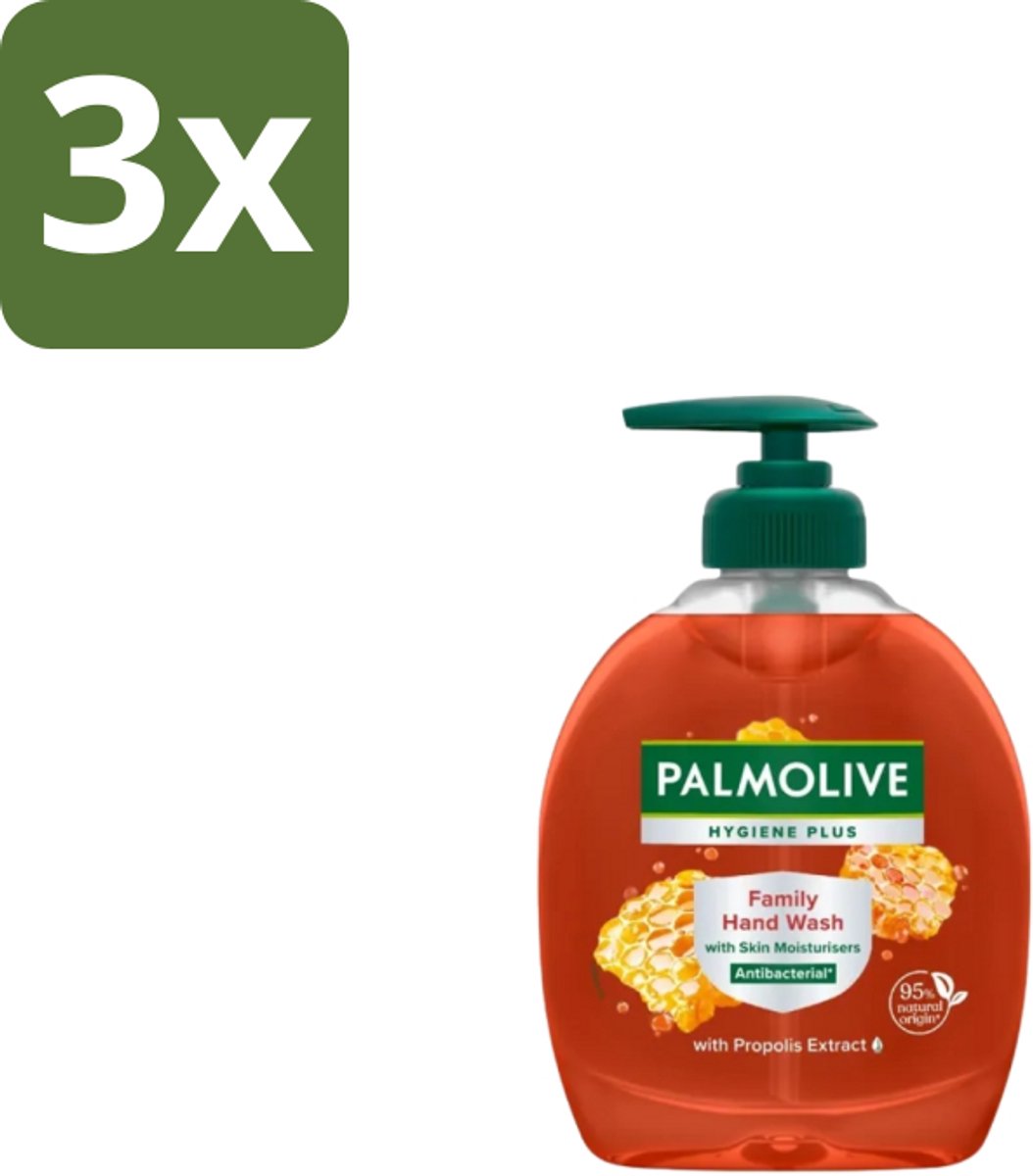 3 x Palmolive Handzeep Hygiëne Plus Family 300 ml - Handzeep - Hygiëne - Gezin - Handhygiëne - Bacteriën