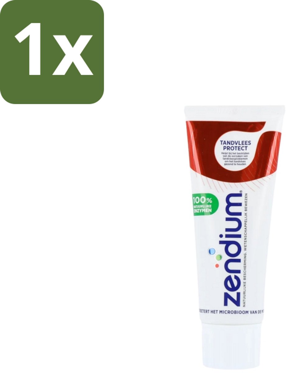 1 x Zendium – Tandpasta – Tandvlees Protect – 75 ml - Tandvlees Bescherming - Gevoelig Tandvlees - Natuurlijke Tandpasta - Fluoride - Mondgezondheid