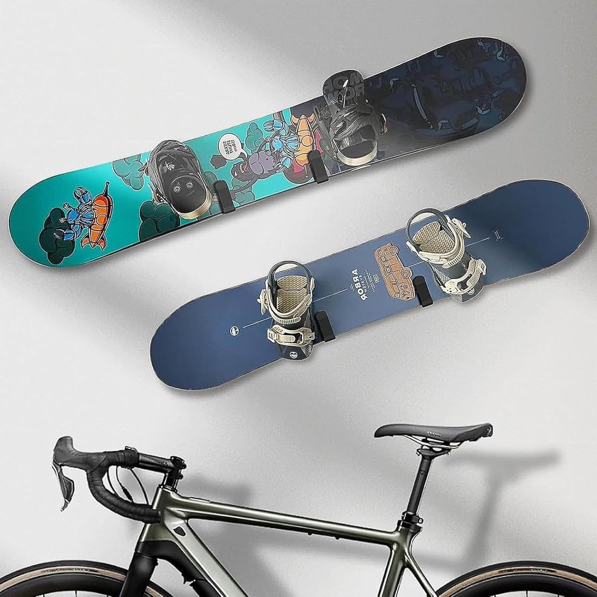 Horizontale Wandbeugel voor Skateboard en Snowboard, 2 Stuks, Ideaal voor Wandopslag van Skiboard, Longboard en Skateboard
