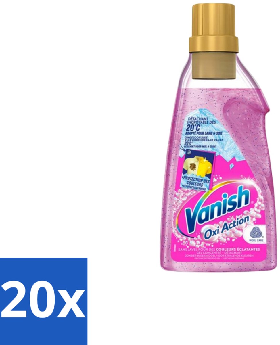 20 x Vanish – Wasbooster Gel – Oxi Action – 750 ml - Vlekverwijdering - Wasbooster - Zuurstoftechnologie - Koud Water Was - Snelle Wasprogramma