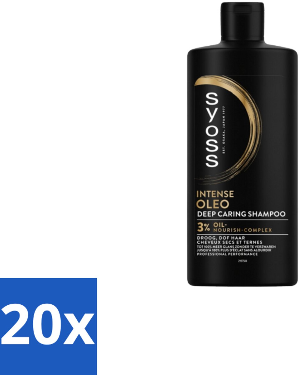 20 x Syoss Oleo Shampoo 440 ml - Voedend Haar - Droog Haar - Beschadigd Haar - Haar Herstel - Haar Glans