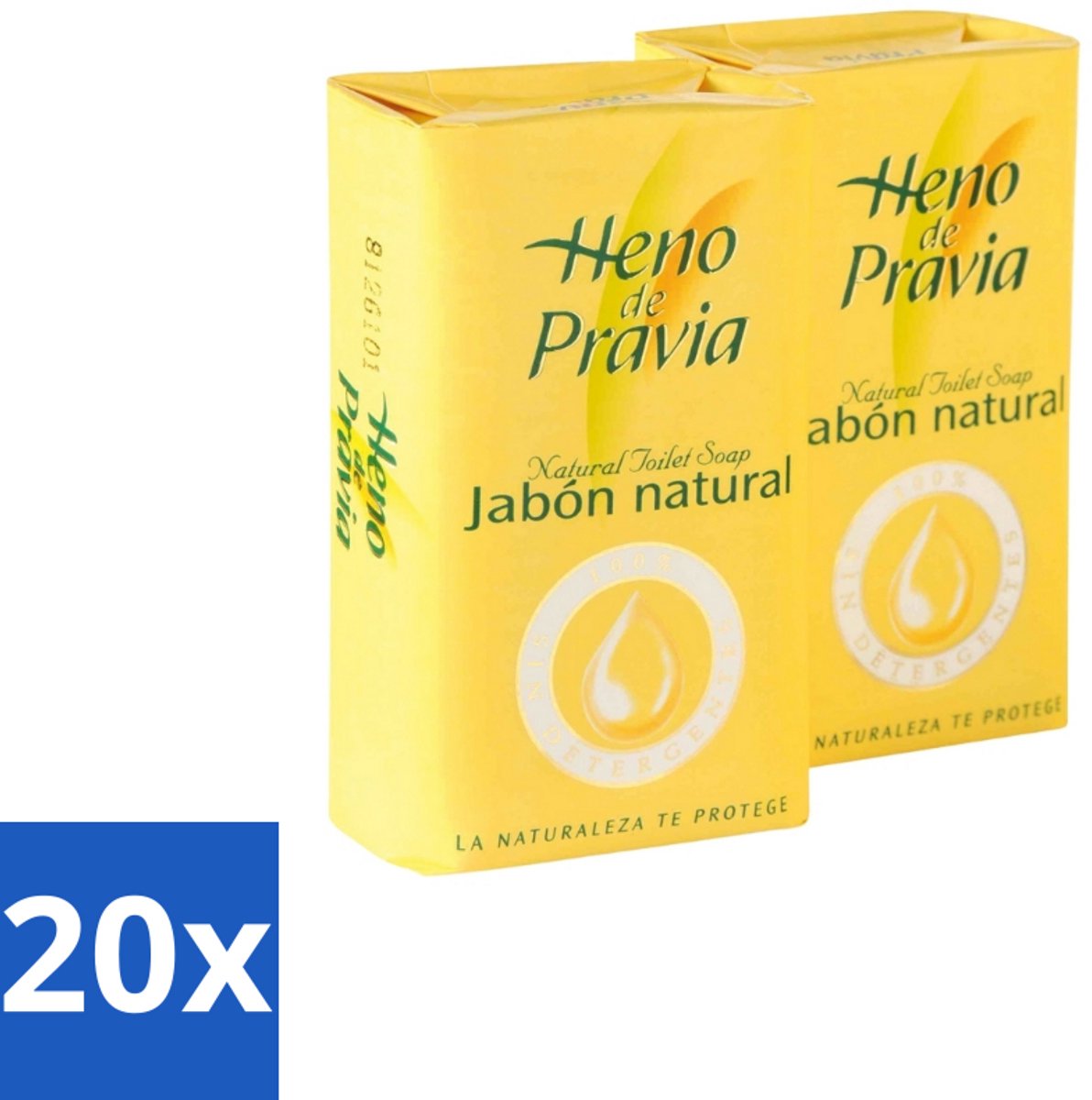 20 x Heno – Zeep – Traditioneel – 115 g - Heno De Pravia Zeep - Spaanse Geur - Natuurlijke Zeep - Harde Zeeptablet - Zeep Met Grasgeur